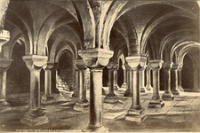 J.V., United Kingdom, The Crypt of Worcester Cathedral  Vintage albumen print. 