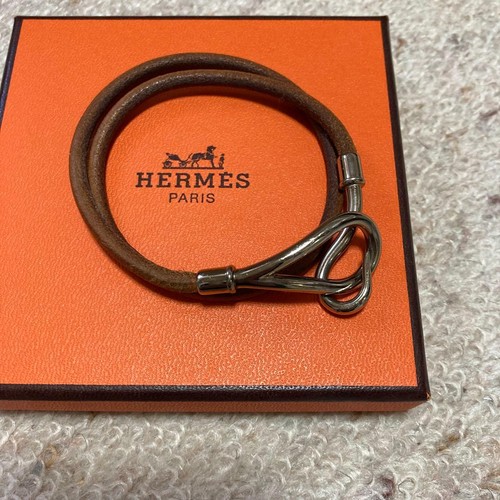 Hermes leather bracelet brown - hermes,