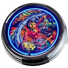N-0577 Horloge Murale Flipper Circus Voltaire Bally 1997 Néon Salon Jeu Salle