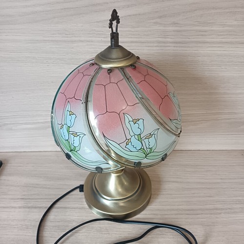 Lampe vintage verre peint - vintage,
