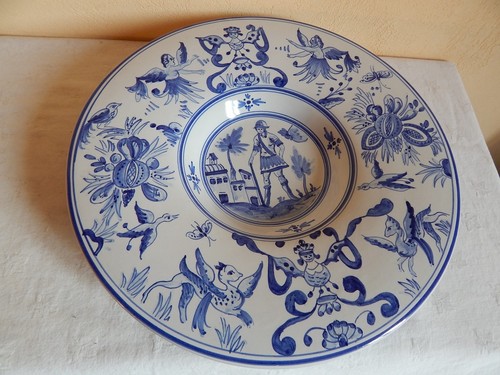 Plat décor camaïeu bleu - ,