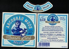 Allemagne Lot 3 Etiquettes Bière Arcobräu Moos Mooser Liesl Helles 0,33 L