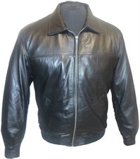Manteau homme noir MA2 Harington pilote bombardier armée 100 % cuir...