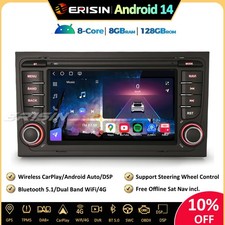 128GO Android 14 Autoradio GPS pour Audi A4 S4 RS4 Seat Exeo DAB+DSP CarPlay 4G