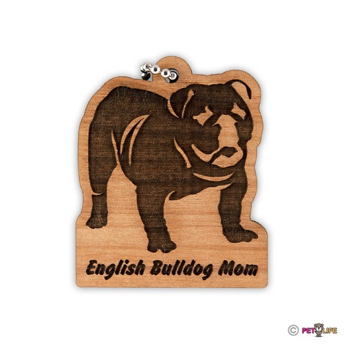 English bulldog mom keychain - english,