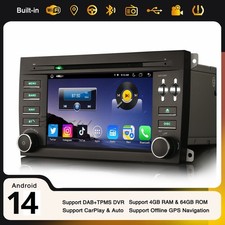 8-Cœur 4GO+64GO Android 14 Autoradio Navi DAB+ CarPlay OBD2 WiFi Porsche Cayenne