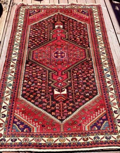 Tapis persan laine noué main - tapis,