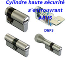 CYLINDRE SERRURE HAUTE SECURITE S ENTROUVRANT ABUS D6PS DIMENSIONS AU CHOIX