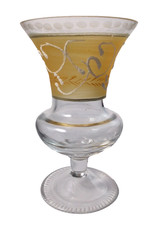 Vase en verre cristallin avec décor moulé et peint entièrement à la main