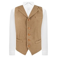 Gilet En Laine Tissé Marron