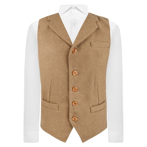 Gilet laine tissé marron - en,