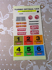 725X Vintage Kyosho Japon Turbo Optima 14X Planche Decal 8.5 * 16 cm
