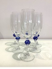 Luminarc France Flûte À Champagne Boule Marbré Bleue Blanche 6pieces