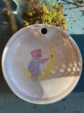 Assiette chauffante en porcelaine, pour enfant, décor ourson, vintage