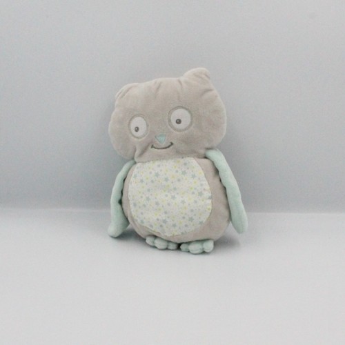Doudou hibou chouette gris