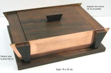 Art Déco coffret, bureau, bijou, palissandre  & cuivre, super qualité très beau