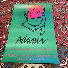 ADAMI ŒUVRES RÉCENTES AFFICHE ORIGINALE MUSÉE CANTINI MARSEILLE 1977 RARISSIME !