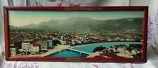 ANCIENNE VUE PANORAMIQUE GRENOBLE ENCADRÉE SOUS VERRE 39,5 X 15,5 CM