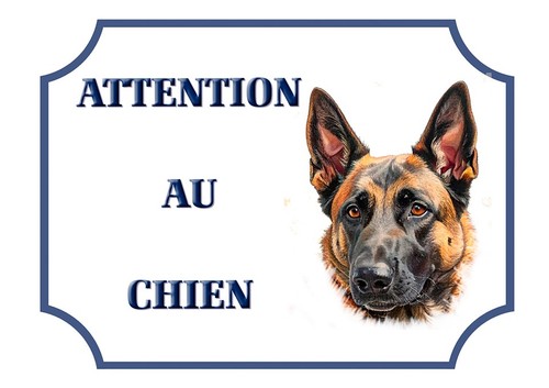 Plaque alu 15x20cm attention - alu, "attention