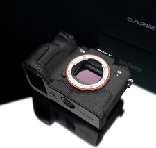 Étui en cuir véritable GARIZ XS-CHA1BK pour appareil photo Sony α1, noir