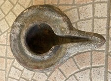 Art islamique lampe à huile engobe brun vert