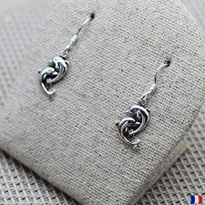 Boucles d’oreilles dauphins argent 925 – Pendantes doubles femme 2,5 x 8 mm