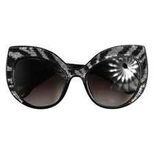 Dolce & Gabbana Lunettes DG4326 Noir Argent Sequin Papillon Polarisé 940usd