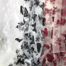 Robe transparente en tulle tissu maille dentelle papillon 3D 1 yard