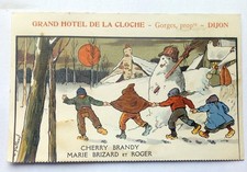 cpa illustrée grand hotel de la cloche dijon cherry brandy marie brizard