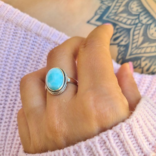 Genuine larimar ring 925 - genuine,