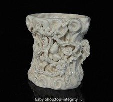 5.1" ancienne dynastie Dehua four porcelaine fleur motif brosse pot crayon porte