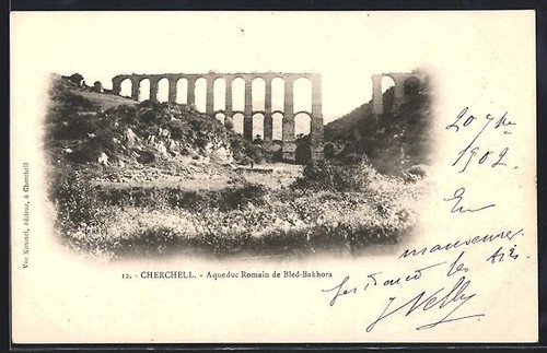 Cpa cherchell aqueduc - aqueduc, romain