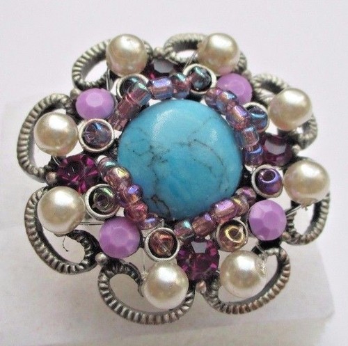 Grande bague bijou couleur