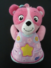 V7. DOUDOU VTECH OURS Ourson à merveille veilleuse musical Rose mauve 23cm TBE