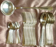 Ménagère métal argenté vintage " POP " 37 pièces style art déco  Lignes & boules