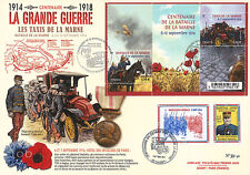 Maxi FDC FRANCE "100 years Great War Departure Taxi Cabs of Marne" Romilly, 2014