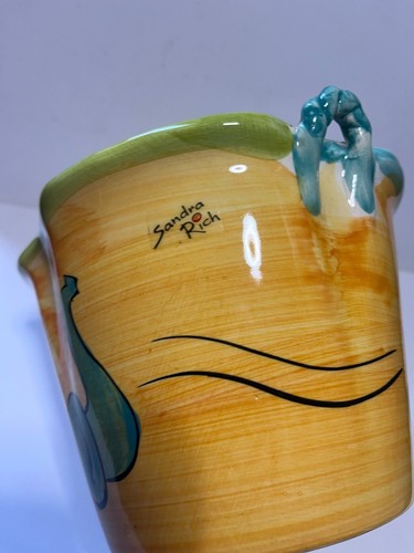 Cache pot céramique décor - pot, en