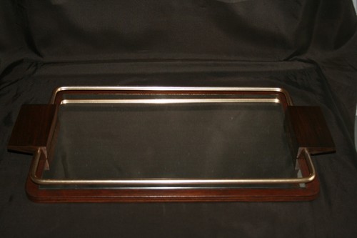 Plateau miroir ancien sur - , bois