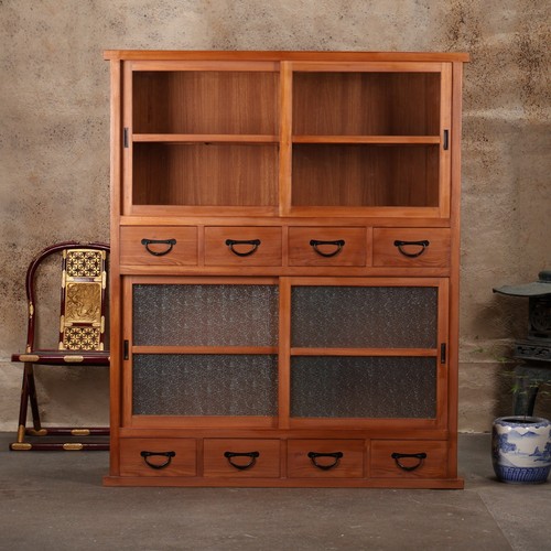 Japanese glass door - book, tansu