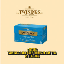 5 x sacs Twinings Lady Grey 25 - thé noir aux agrumes légers