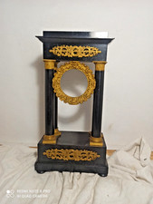 Boitier de pendule  portique ebene,placage,bois noirci,bronze dore