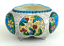 GIEN - Cache Pot Trilobé Emaux Cloisonnés de Gien Fin XIXème Siècle