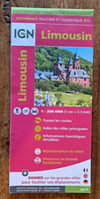 Carte Michelin régionale  R 12 - LIMOUSIN -  Index villes, relief, GR, plans