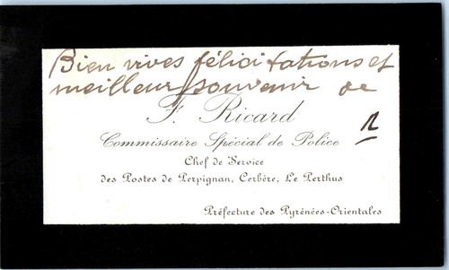 Carte visite ricard - visite,