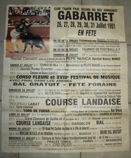 Affiche Club Taurin Paul Ricard du bas Armagnac Gabarret 1991 ( L147 )