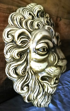 ANCIENNE TRES BELLE TETE DE LION EN PLATRE  (pas une copie) Hauteur 50 cm
