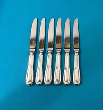 6 couteaux a entremets CHRISTOFLE modèle FILET CHINON metal argenté 19,5 cm
