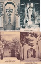 Lot 4 cartes postales anciennes BEZIERS cathédrale et basilique