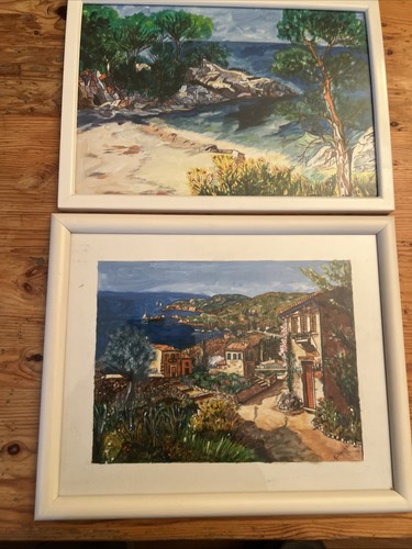 Lot gouache sur carton - de,