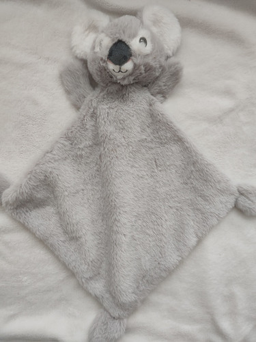 Doudou plat koala gris blanc - koala,